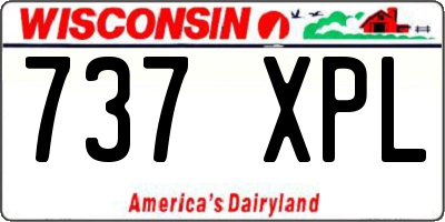 WI license plate 737XPL