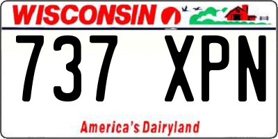 WI license plate 737XPN