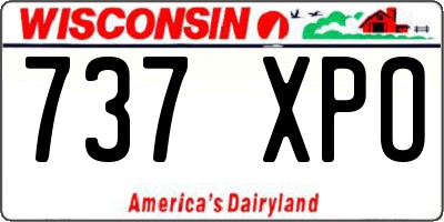 WI license plate 737XPO