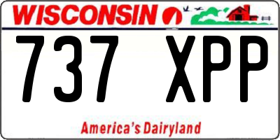 WI license plate 737XPP