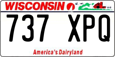 WI license plate 737XPQ