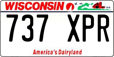 WI license plate 737XPR