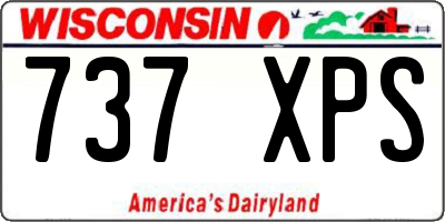 WI license plate 737XPS