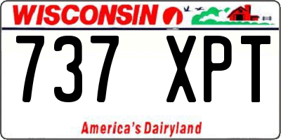 WI license plate 737XPT