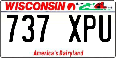 WI license plate 737XPU
