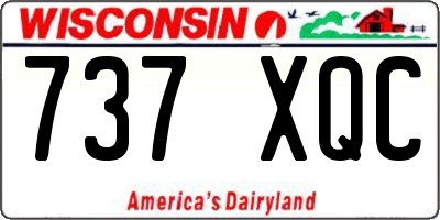 WI license plate 737XQC