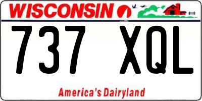 WI license plate 737XQL