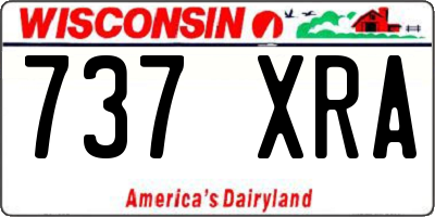 WI license plate 737XRA