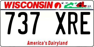 WI license plate 737XRE