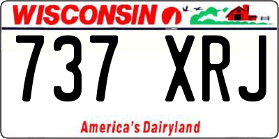 WI license plate 737XRJ