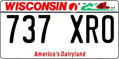 WI license plate 737XRO