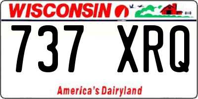 WI license plate 737XRQ