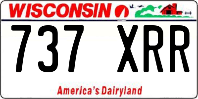 WI license plate 737XRR