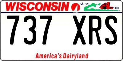 WI license plate 737XRS
