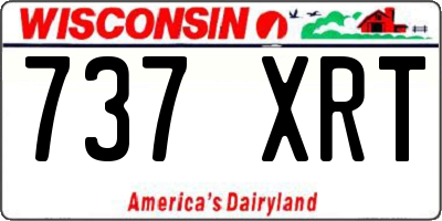 WI license plate 737XRT