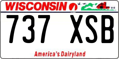 WI license plate 737XSB