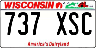 WI license plate 737XSC