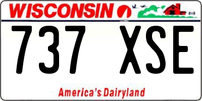 WI license plate 737XSE