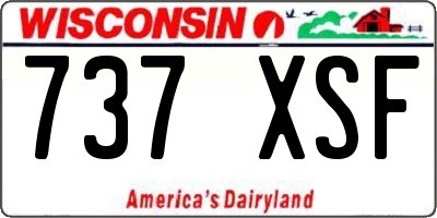 WI license plate 737XSF