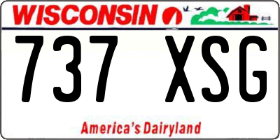 WI license plate 737XSG
