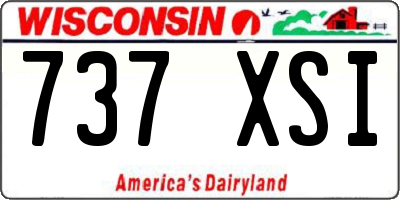 WI license plate 737XSI