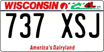 WI license plate 737XSJ