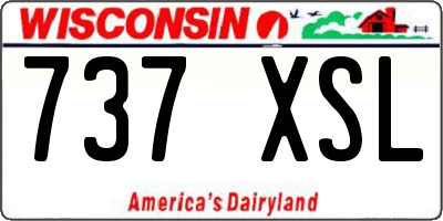 WI license plate 737XSL