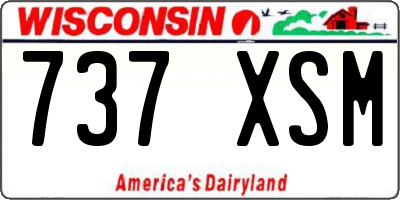 WI license plate 737XSM