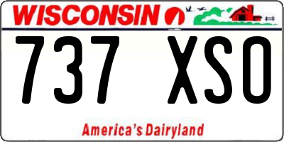 WI license plate 737XSO