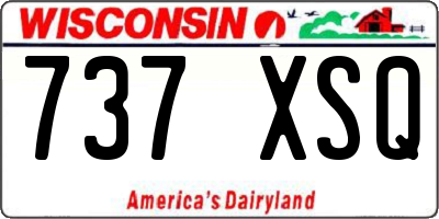 WI license plate 737XSQ