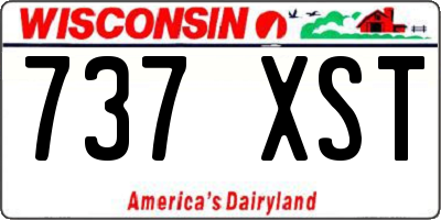 WI license plate 737XST