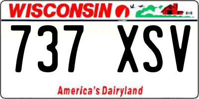 WI license plate 737XSV