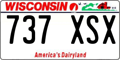 WI license plate 737XSX