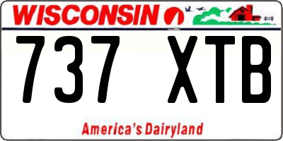 WI license plate 737XTB