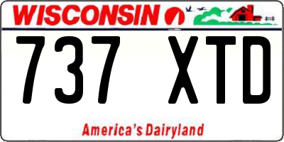 WI license plate 737XTD