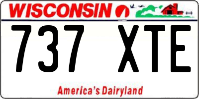 WI license plate 737XTE