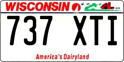 WI license plate 737XTI