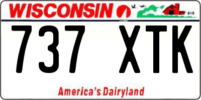 WI license plate 737XTK