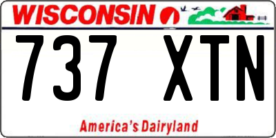 WI license plate 737XTN