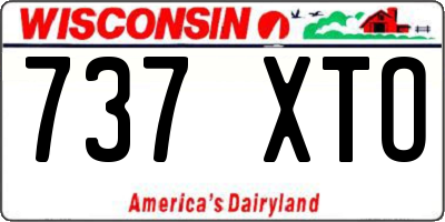 WI license plate 737XTO