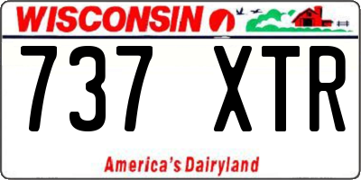 WI license plate 737XTR