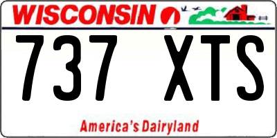 WI license plate 737XTS