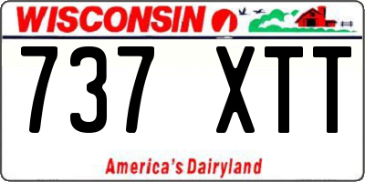 WI license plate 737XTT