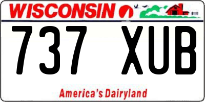 WI license plate 737XUB
