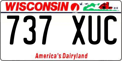 WI license plate 737XUC