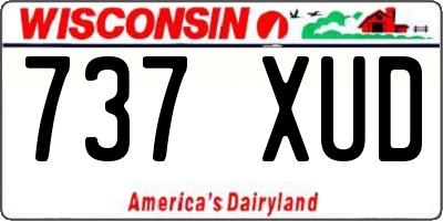 WI license plate 737XUD