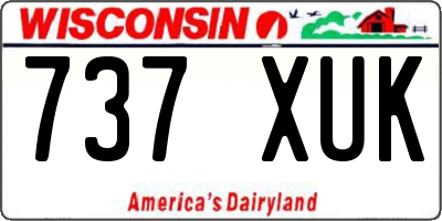 WI license plate 737XUK