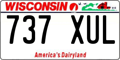 WI license plate 737XUL