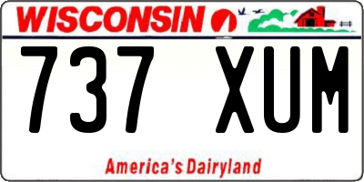 WI license plate 737XUM
