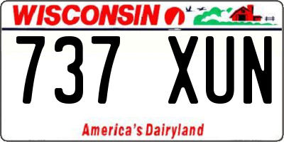 WI license plate 737XUN